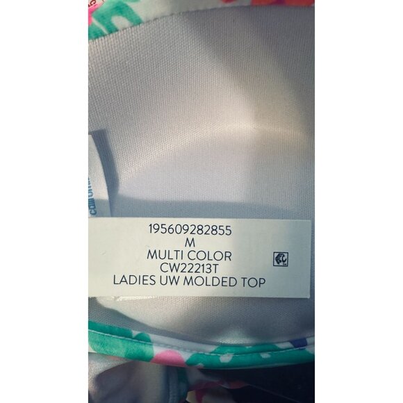 NWT California Waves M Floral Halter Bikini Top Padded Double Tie Back Design - Picture 11 of 12